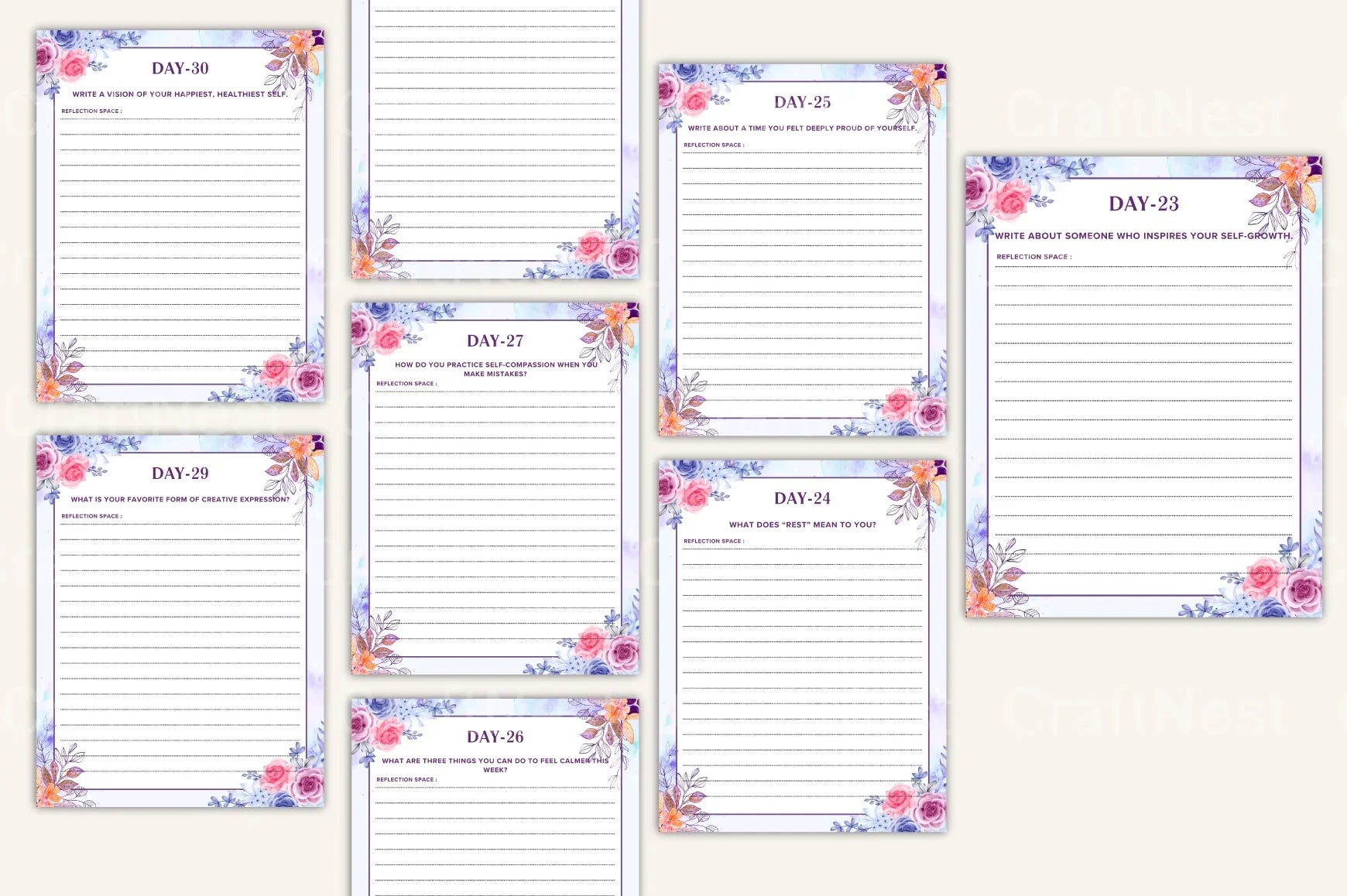 Daily Self-Care Prompts for Personal Wellbeing - CraftNest - Digital Crafting and Art