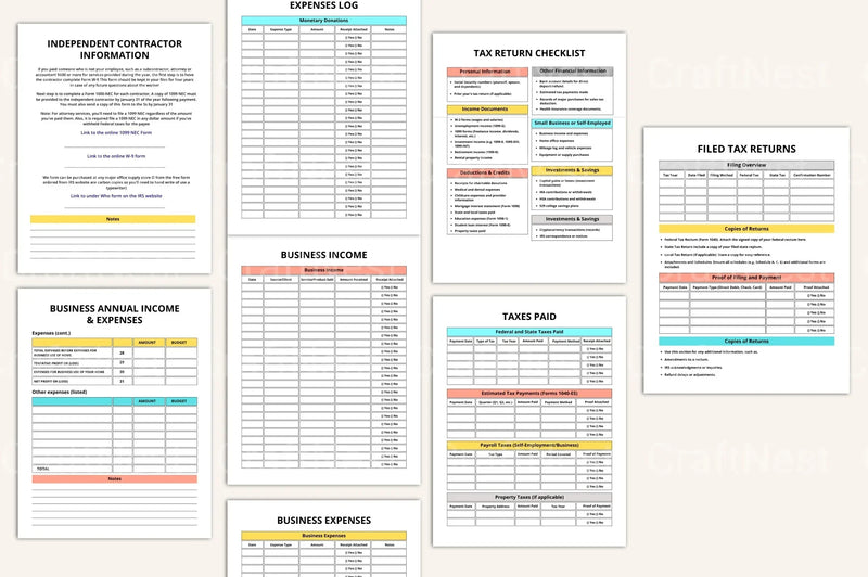 Tax Return Binder for Organized Filing - CraftNest - Digital Crafting and Art