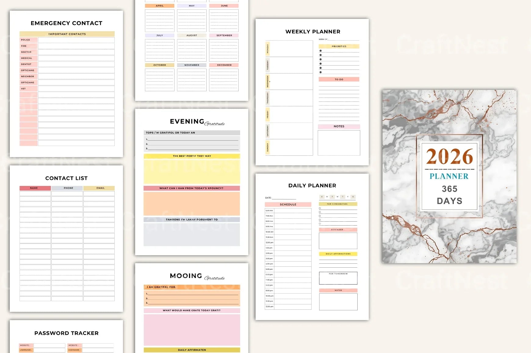 Efficient Daily Planner for Optimal Organization - CraftNest - Digital Crafting and Art