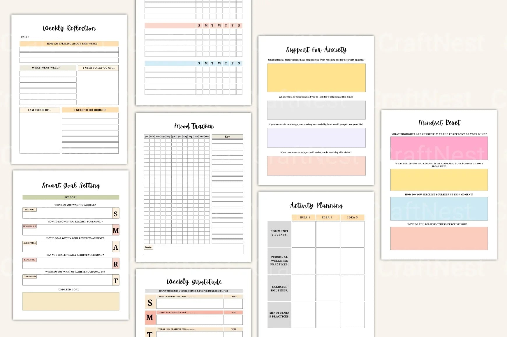 Mental Health Workbook for Personal Growth - CraftNest - Digital Crafting and Art