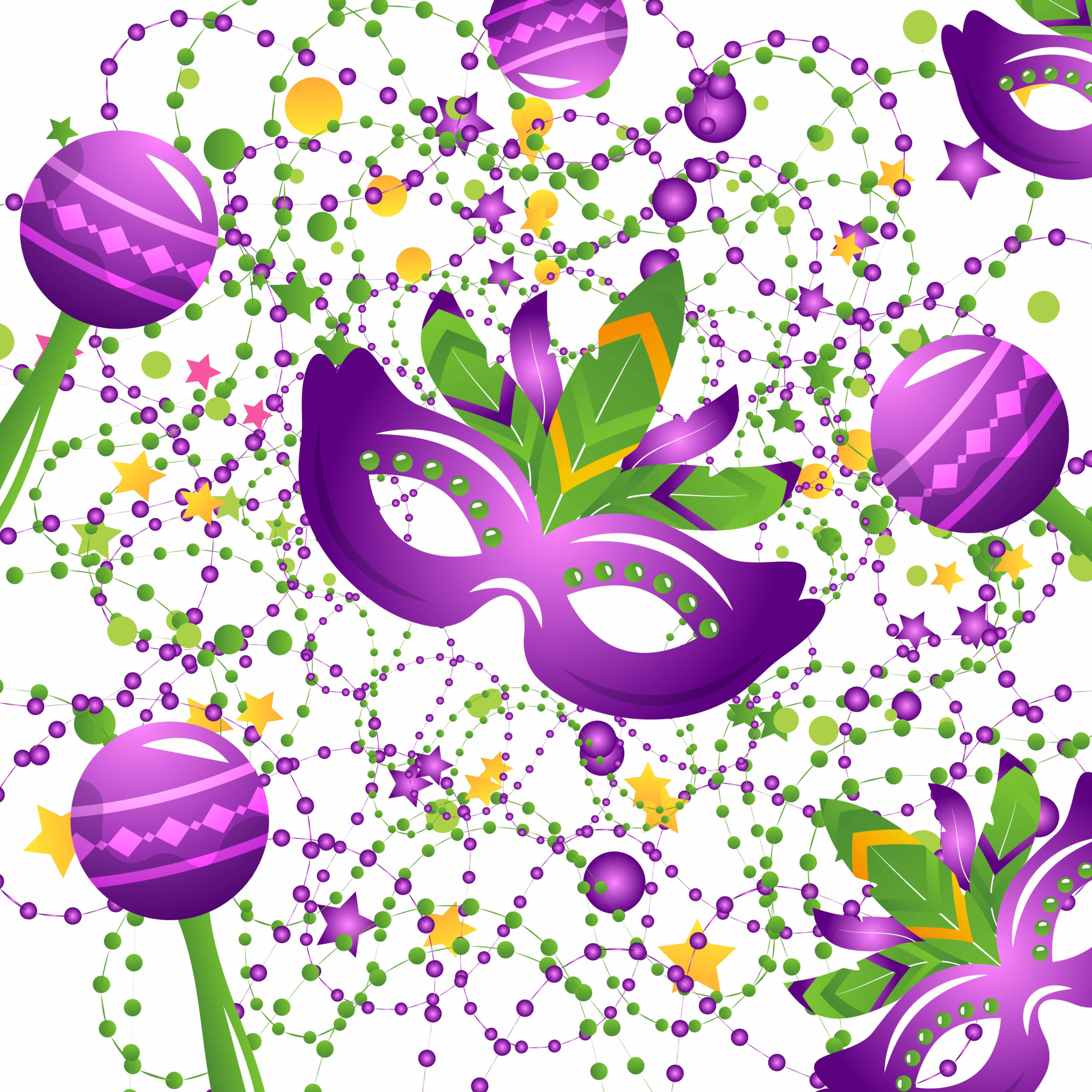 Mardi Gras Seamless Digital Paper - CraftNest - Digital Crafting and Art