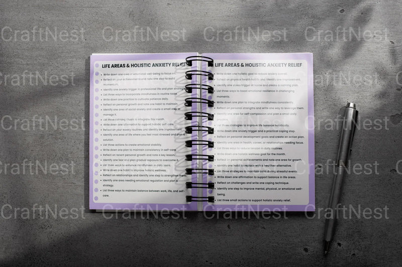 Anxiety Relief Prompts Book for Stress Reduction - CraftNest - Digital Crafting and Art