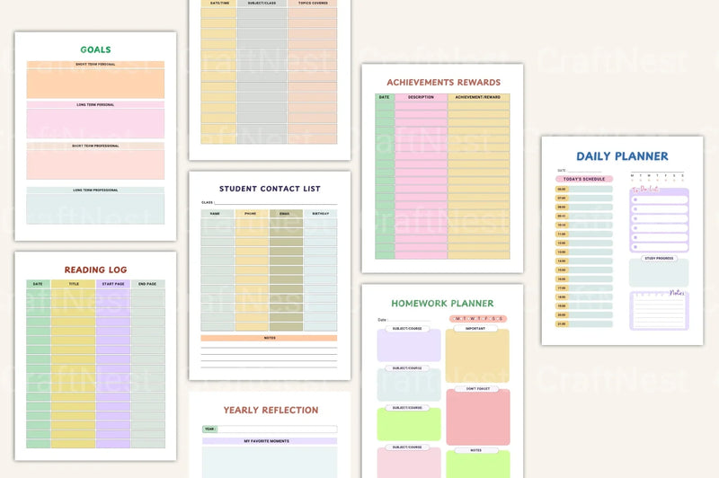 School Year Planner for Kids - CraftNest - Digital Crafting and Art