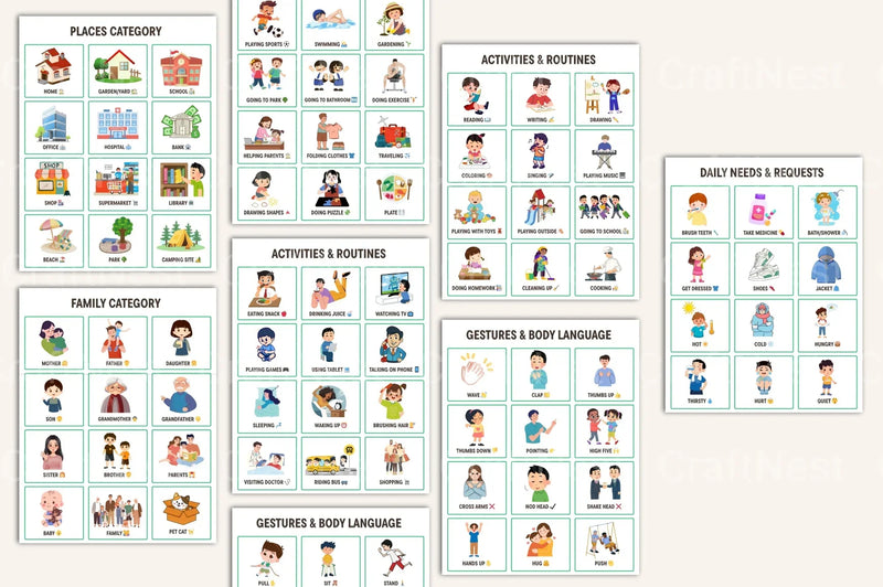 Non-Verbal Communication Visual Cards - CraftNest - Digital Crafting and Art
