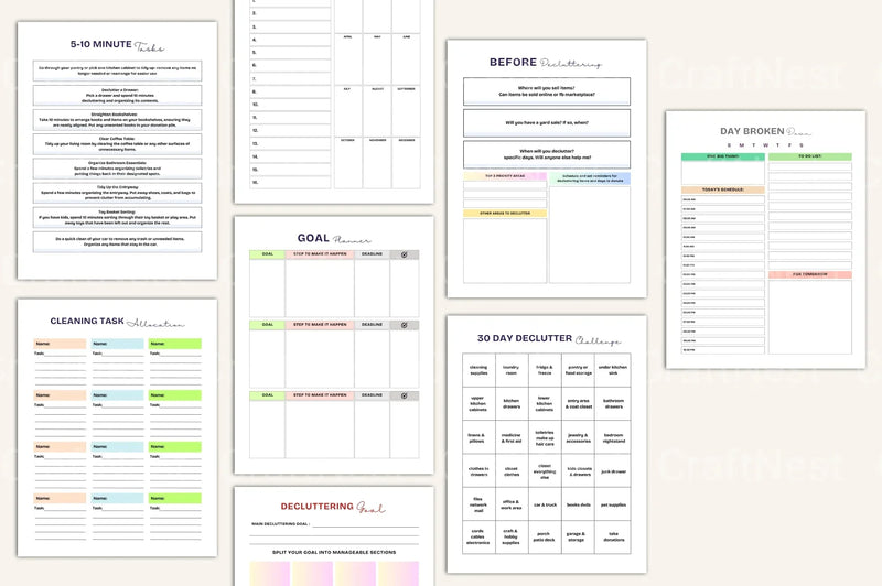 Decluttering Organizer Planner - CraftNest - Digital Crafting and Art
