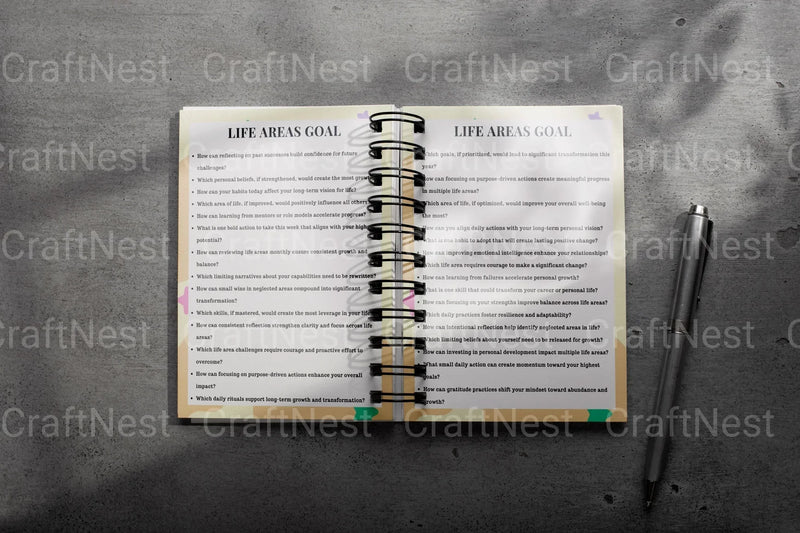 Goal Setting Prompts Book for Personal Growth - CraftNest - Digital Crafting and Art