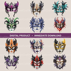 Masquerade Masks Gothic Clipart Bundle - CraftNest - Digital Crafting and Art