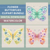 Flower Butterflies Clipart Bundle