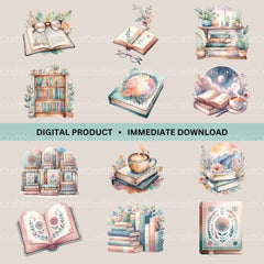 Boho Books Clipart Bundle - CraftNest - Digital Crafting and Art