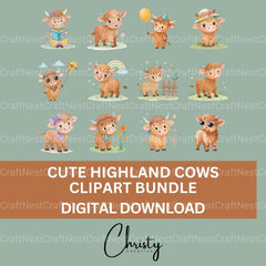 Highland Calf Clipart Bundle - CraftNest - Digital Crafting and Art