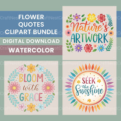 Flower Quotes Clipart Bundle - CraftNest - Digital Crafting and Art