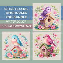Birdhouse Floral Clipart Bundle - CraftNest - Digital Crafting and Art