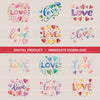 Love Word Clipart Bundle