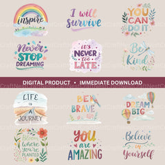 Positive Quotes Clipart Bundle - CraftNest - Digital Crafting and Art