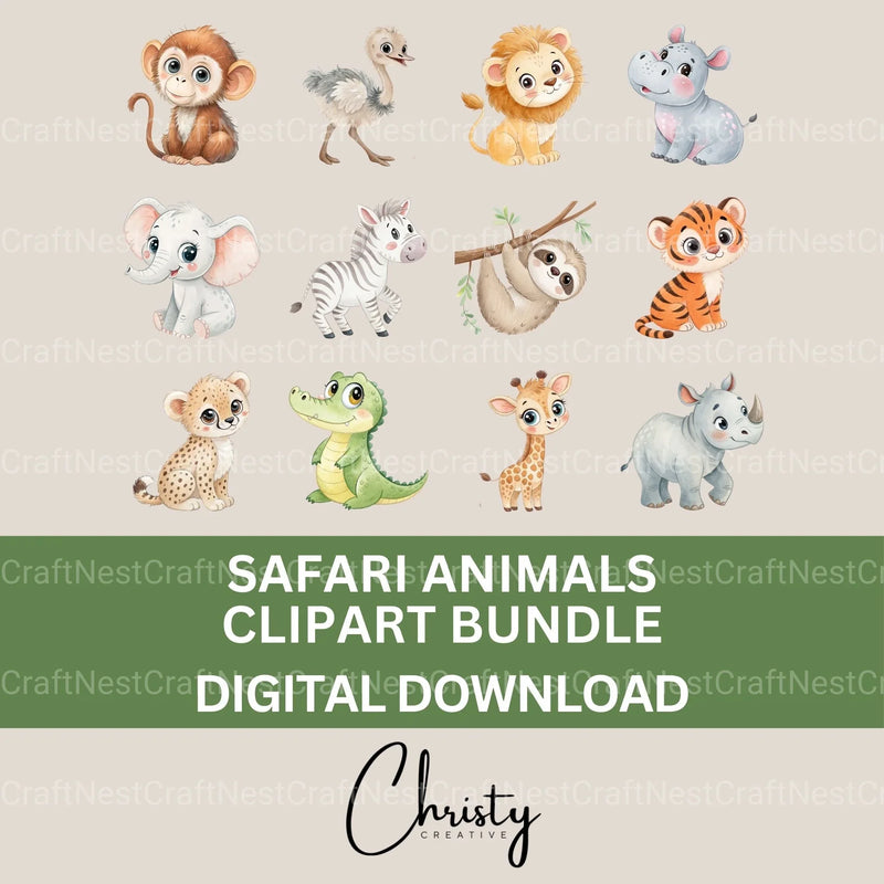 Safari Animals Clipart Bundle 5 - CraftNest - Digital Crafting and Art