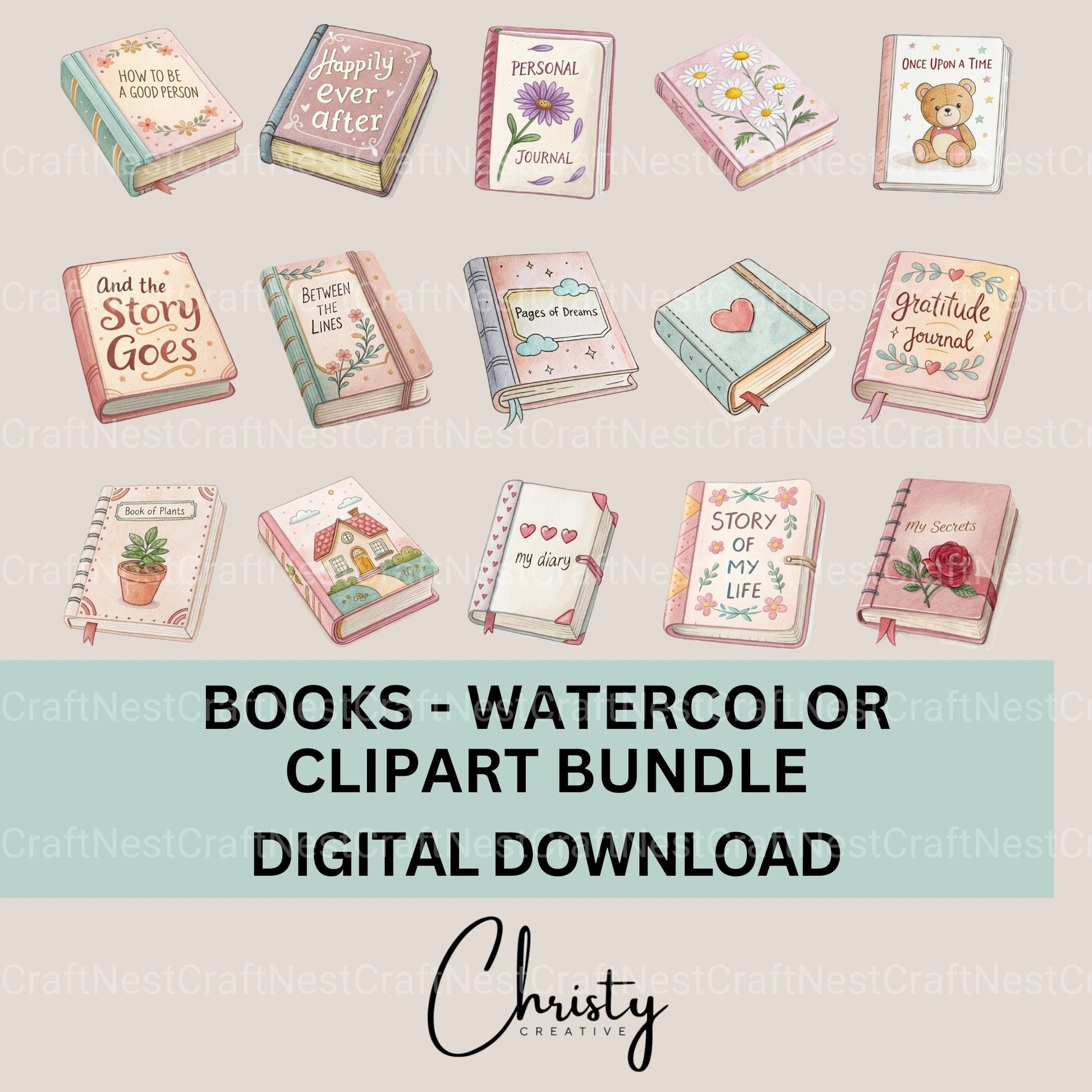 Books Clipart Bundle 4 - CraftNest - Digital Crafting and Art