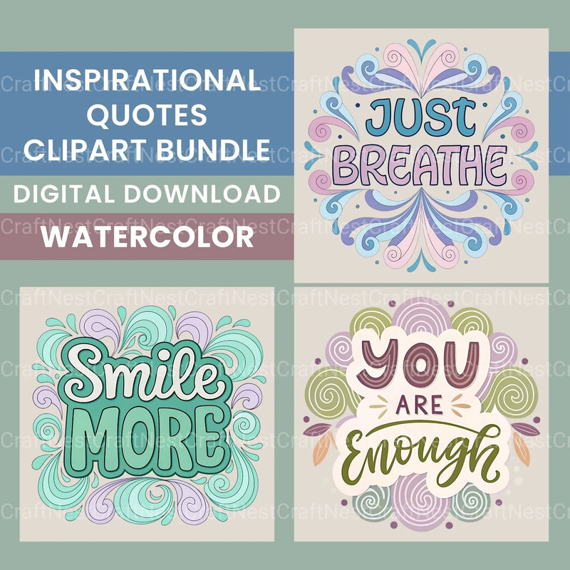 Positive Quotes Clipart Bundle - CraftNest - Digital Crafting and Art