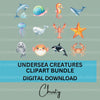 Undersea Creatures Clipart Bundle
