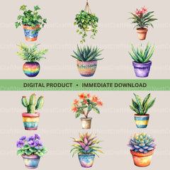 Houseplants Clipart Bundle - CraftNest - Digital Crafting and Art