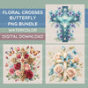 Cross Floral Butterfly Clipart Bundle
