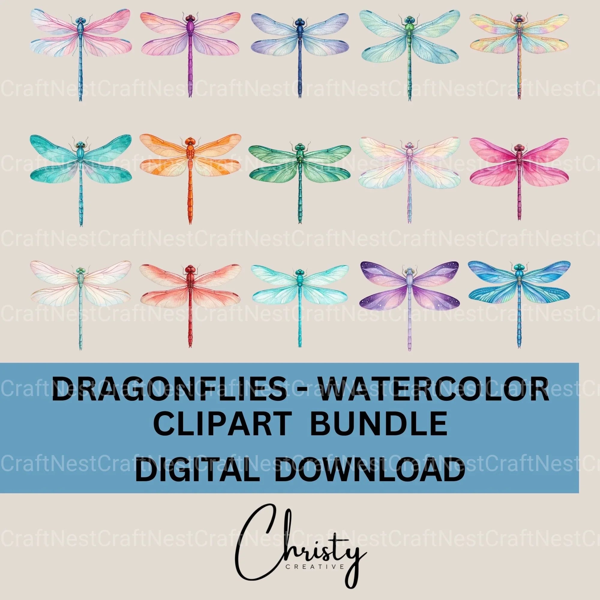 Dragonfly Clipart Bundle - CraftNest - Digital Crafting and Art