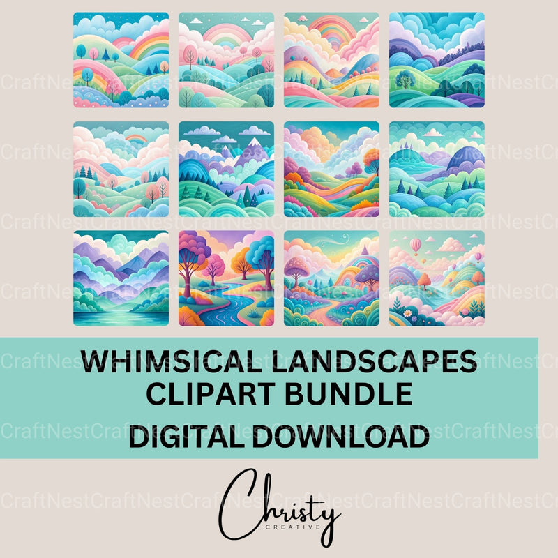 Whimsical Landscapes Clipart Bundle - CraftNest - Digital Crafting and Art