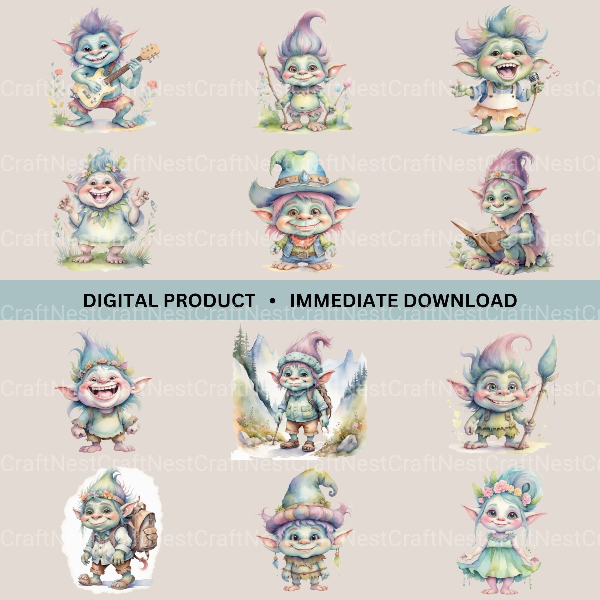 Trolls Clipart Bundle - CraftNest - Digital Crafting and Art