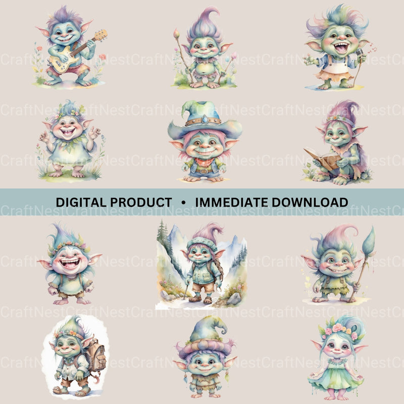 Trolls Clipart Bundle - CraftNest - Digital Crafting and Art