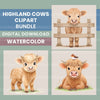 Highland Cows Clipart Bundle