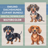 Dachshunds Smiling Clipart Bundle