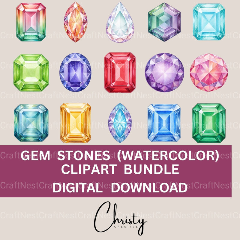 Gem Stones Clipart Bundle - CraftNest - Digital Crafting and Art
