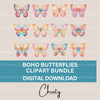 Boho Butterflies Clipart Bundle 1
