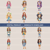 Hippie Girls Clipart Bundle