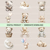 Neutral Bear Nursery Clipart Bundle
