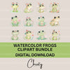 Boho Frogs Clipart Bundle