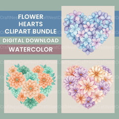 Flower Heart Clipart Bundle - CraftNest - Digital Crafting and Art