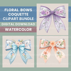 Floral Bows Clipart Bundle - CraftNest - Digital Crafting and Art