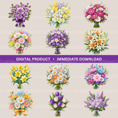 Floral Bouquets Clipart Bundle - CraftNest - Digital Crafting and Art