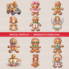 Gingerbread People Clipart Bundle - CraftNest - Digital Crafting and Art