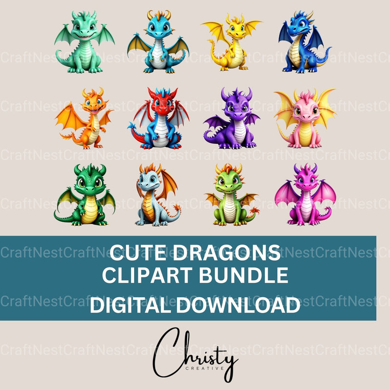 Dragons Clipart Bundle - CraftNest - Digital Crafting and Art