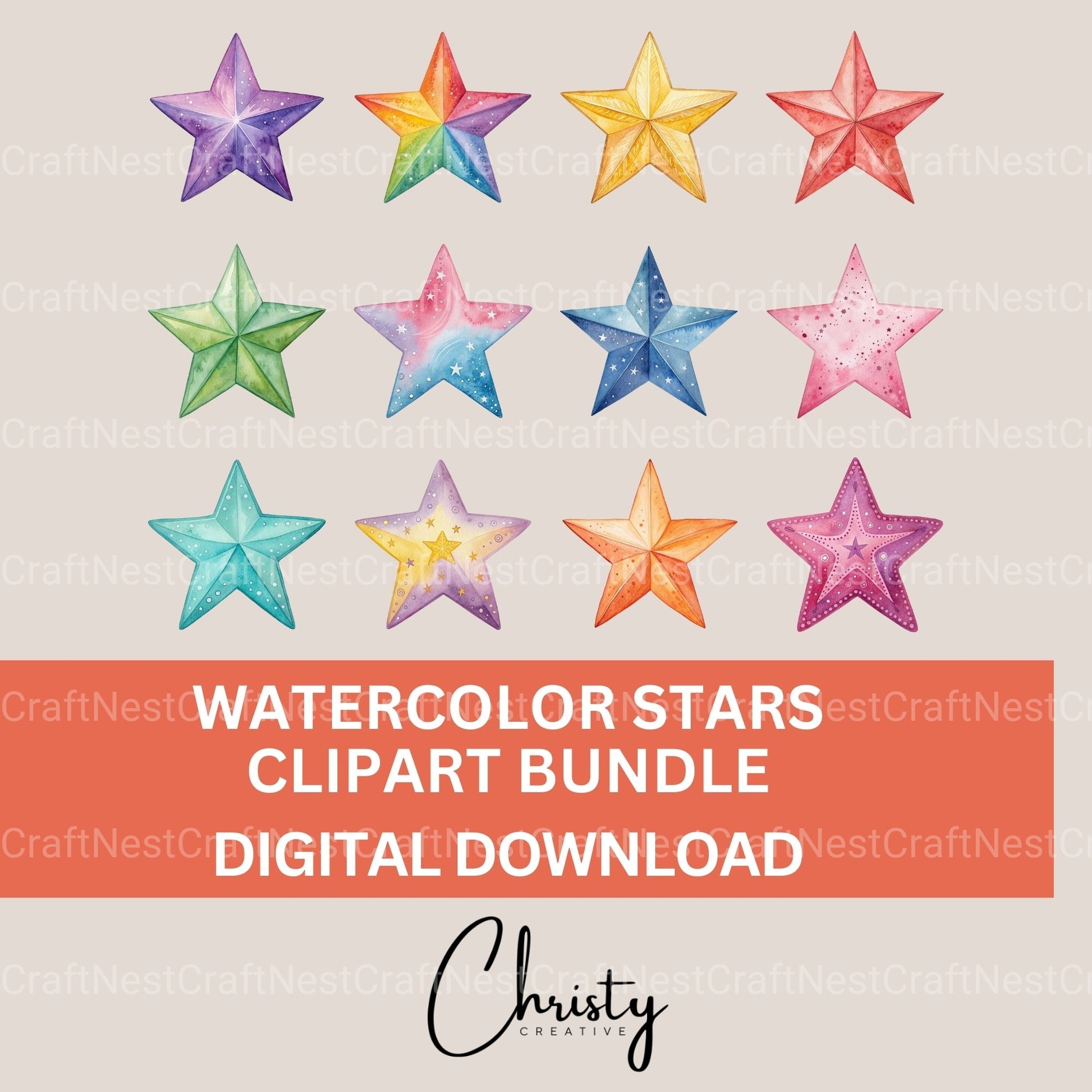Stars Clipart Bundle - CraftNest - Digital Crafting and Art