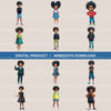 Quirky Kids African American Clipart Bundle