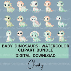 Baby Dinosaurs Clipart Bundle - CraftNest - Digital Crafting and Art