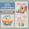 Retro Quotes Clipart Bundle