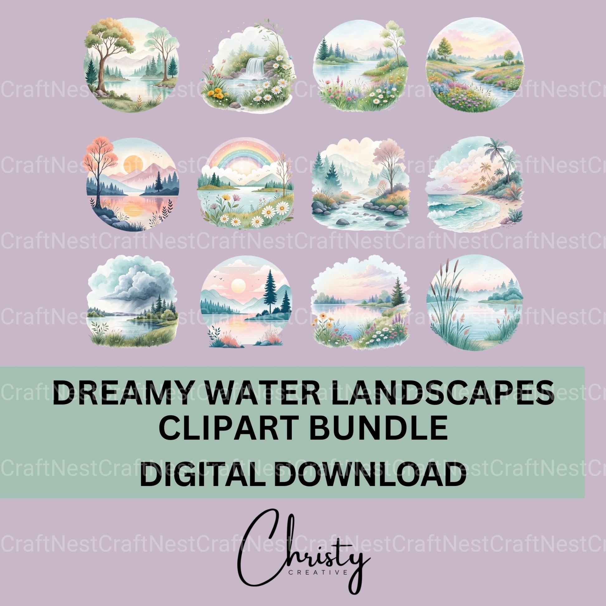 Dreamy Landscapes Clipart Bundle - CraftNest - Digital Crafting and Art