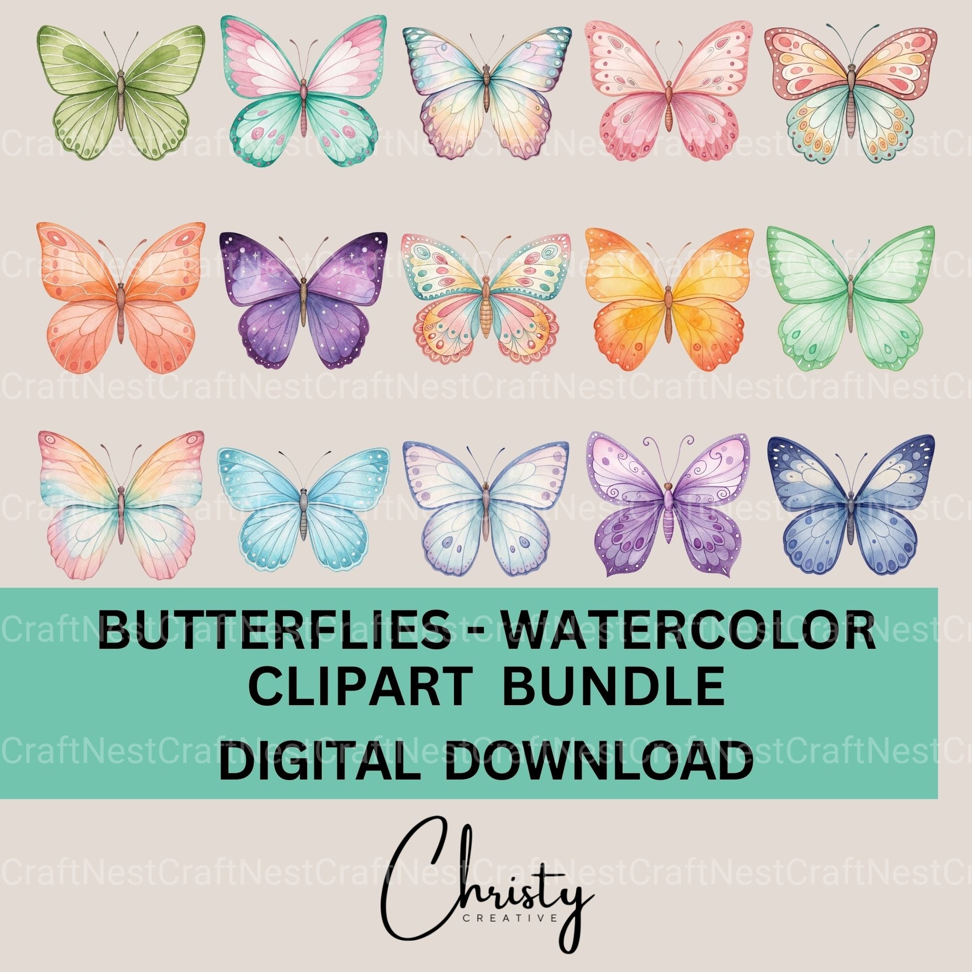 Butterflies Clipart Bundle 5 - CraftNest - Digital Crafting and Art