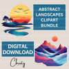 Abstract Landscapes Clipart Bundle