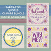 Sarcastic Words Clipart Bundle