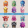 Cute Monsters Clipart Bundle