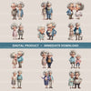 Old Funny Couple Clipart Bundle